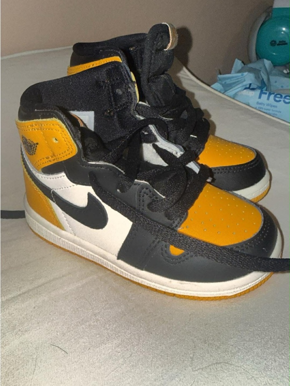 Nike Kids Black, Yellow & White High-Top Sneakers
